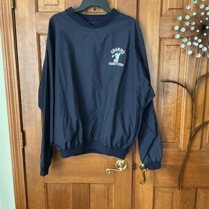 Charles River apparel Charity Open Navy Crewneck Pullover golf wind-shirt.